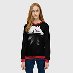 Свитшот женский Волк Ведьмака, цвет: 3D-красный — фото 2