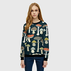 Свитшот женский Грибной лес, цвет: 3D-черный — фото 2