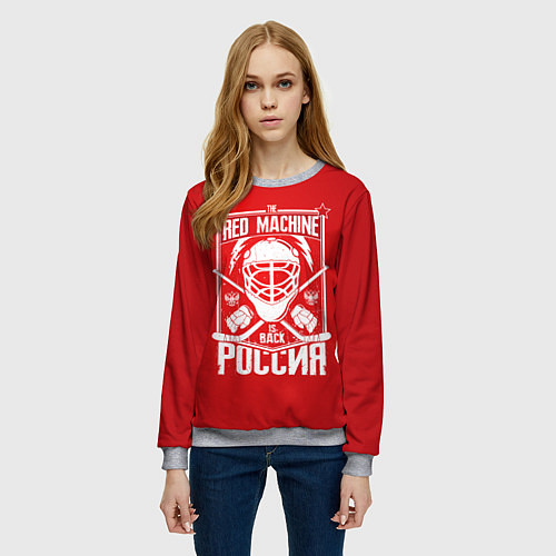 Женский свитшот Red machine is back / 3D-Меланж – фото 3
