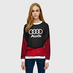 Свитшот женский Audi: Grey Carbon, цвет: 3D-белый — фото 2