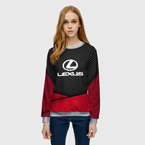 Женский свитшот Lexus: Grey Carbon / 3D-Меланж – фото 3