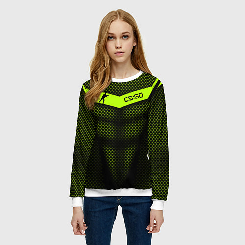 Женский свитшот CS:GO Carbon Form / 3D-Белый – фото 3