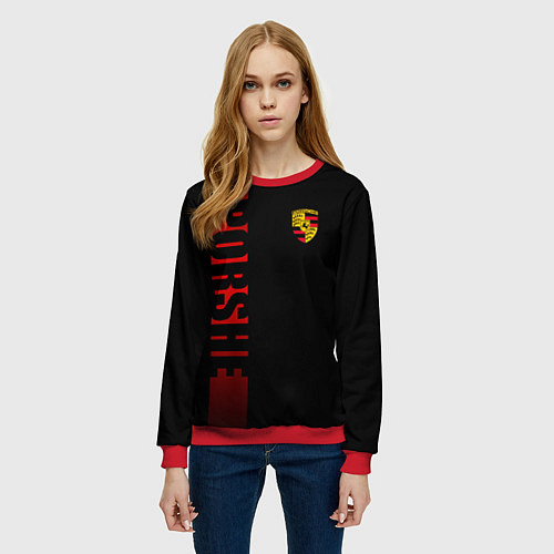 Женский свитшот Porsche: Red Line / 3D-Красный – фото 3