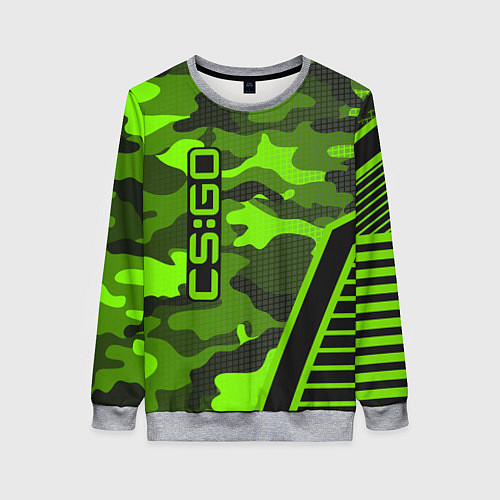 Женский свитшот CS:GO Light Green Camo / 3D-Меланж – фото 1