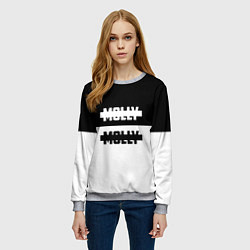 Свитшот женский Molly: Black & White, цвет: 3D-меланж — фото 2