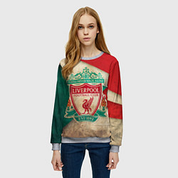 Свитшот женский FC Liverpool: Old Style, цвет: 3D-меланж — фото 2