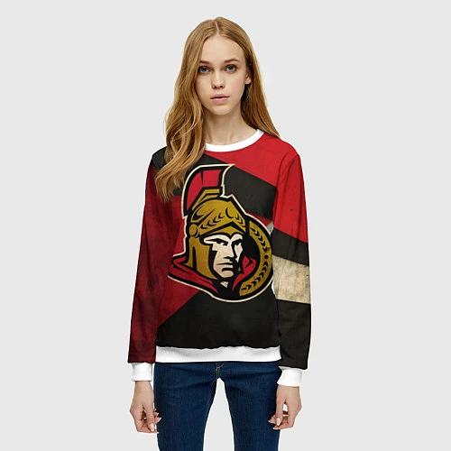 Женский свитшот HC Ottawa Senators: Old Style / 3D-Белый – фото 3