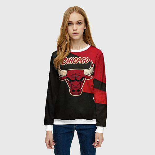 Женский свитшот Chicago Bulls: Old Style / 3D-Белый – фото 3