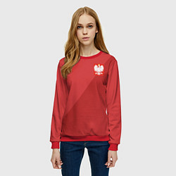 Свитшот женский Poland Team: Away WC-2018, цвет: 3D-красный — фото 2