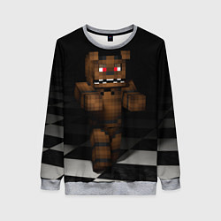 Свитшот женский Minecraft: Freddy FNAF, цвет: 3D-меланж