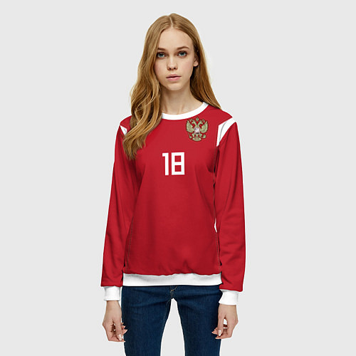 Женский свитшот Сборная России: Жирков ЧМ-2018 / 3D-Белый – фото 3