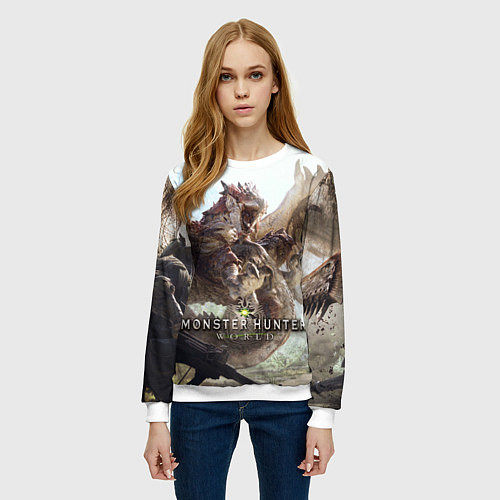 Женский свитшот Monster Hunter: World / 3D-Белый – фото 3