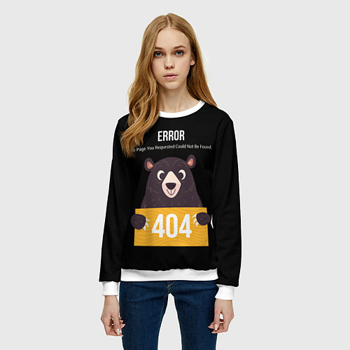 Женский свитшот Error 404: Bear / 3D-Белый – фото 3