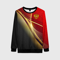 Свитшот женский RUSSIA SPORT: Gold Collection, цвет: 3D-черный