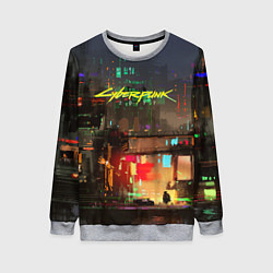 Свитшот женский Cyberpunk 2077: Night City, цвет: 3D-меланж