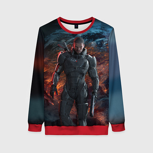 Женский свитшот Mass Effect: Soldier / 3D-Красный – фото 1
