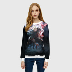 Свитшот женский Японский ниндзя, цвет: 3D-белый — фото 2