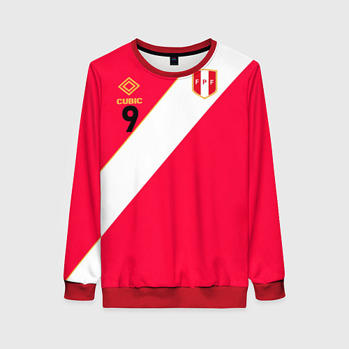 Женский свитшот Форма сборной Перу #9 / 3D-Красный – фото 1