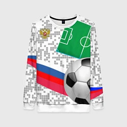 Свитшот женский Русский футбол, цвет: 3D-белый