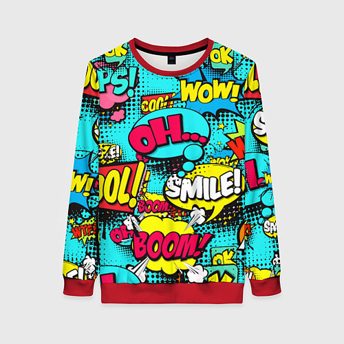 Женский свитшот Кислотный поп-арт / 3D-Красный – фото 1