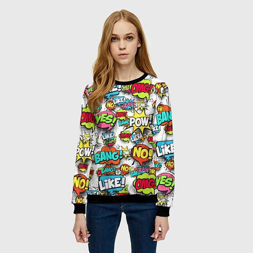 Женский свитшот Pop art Fashion / 3D-Черный – фото 3