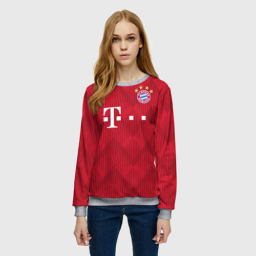 Женский свитшот FC Bayern Home 18-19 / 3D-Меланж – фото 3