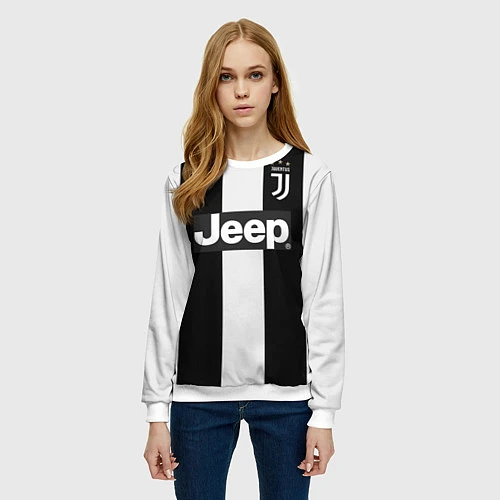 Женский свитшот FC Juventus: Ronaldo Home 18-19 / 3D-Белый – фото 3