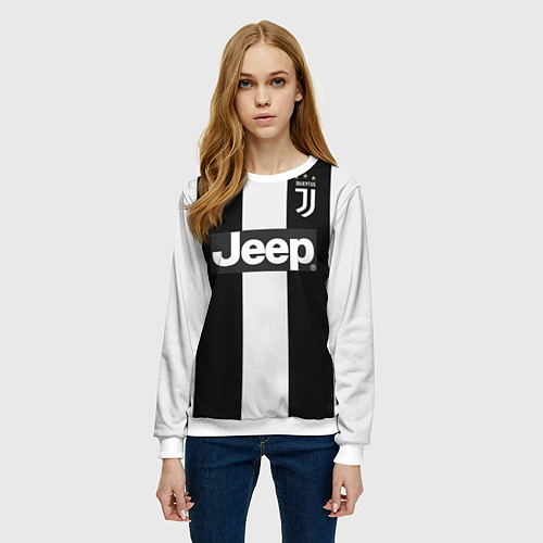 Женский свитшот FC Juventus: Home 18-19 / 3D-Белый – фото 3