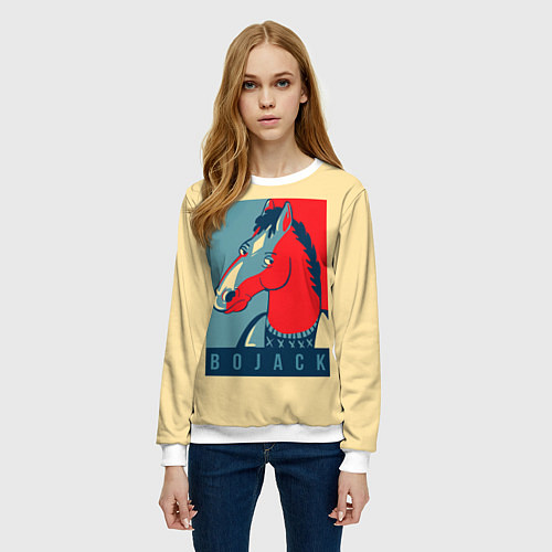 Женский свитшот BoJack Obey / 3D-Белый – фото 3