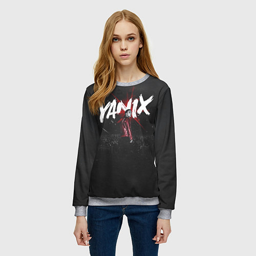 Женский свитшот YANIX: Black Side / 3D-Меланж – фото 3