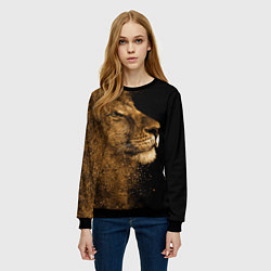 Свитшот женский Песчаный лев, цвет: 3D-черный — фото 2