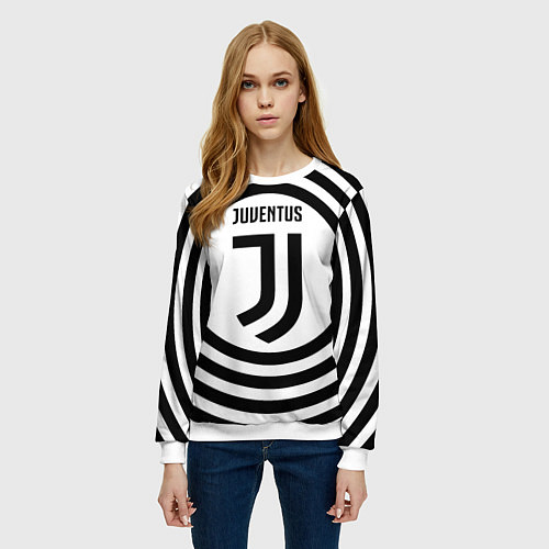 Женский свитшот FC Juventus Round / 3D-Белый – фото 3