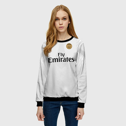 Женский свитшот Mbappe away 18-19 / 3D-Черный – фото 3