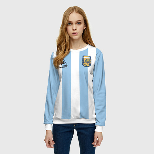Женский свитшот Марадона Аргентина ретро / 3D-Белый – фото 3