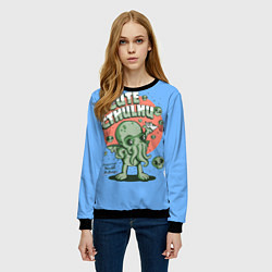 Свитшот женский Cute Cthulhu, цвет: 3D-черный — фото 2