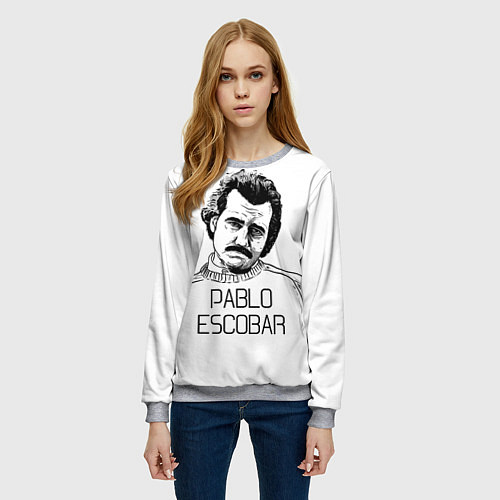 Женский свитшот Pablo Escobar / 3D-Меланж – фото 3