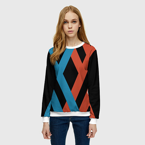 Женский свитшот Darling in the Franxx / 3D-Белый – фото 3