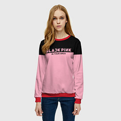 Свитшот женский Black Pink: In Your Area, цвет: 3D-красный — фото 2