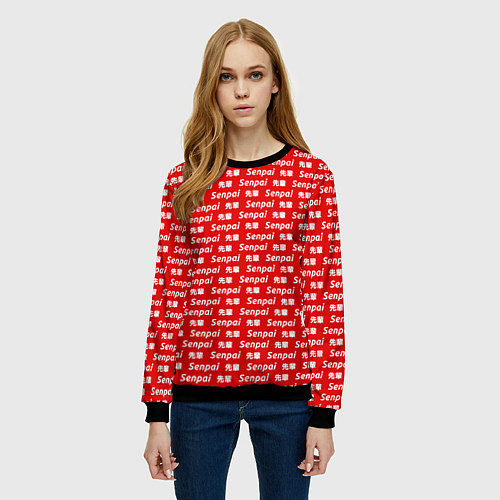 Женский свитшот Senpai Pattern / 3D-Черный – фото 3