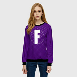 Свитшот женский F – Fortnite, цвет: 3D-черный — фото 2