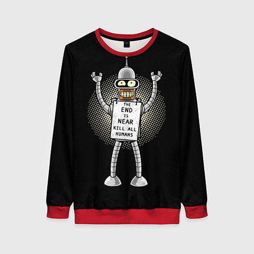 Женский свитшот Kill All Humans / 3D-Красный – фото 1