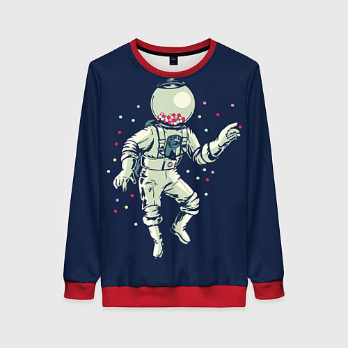 Женский свитшот Космонавт и конфеты / 3D-Красный – фото 1