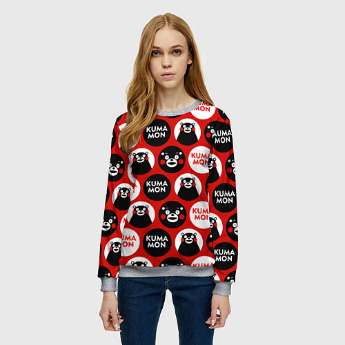 Женский свитшот Kumamon Pattern / 3D-Меланж – фото 3