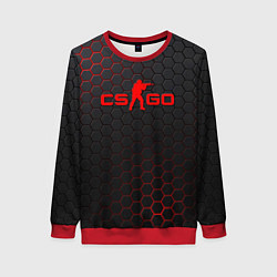 Свитшот женский CS:GO Grey Carbon, цвет: 3D-красный