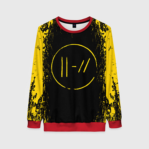 Женский свитшот 21 Pilots: Yellow & Black / 3D-Красный – фото 1