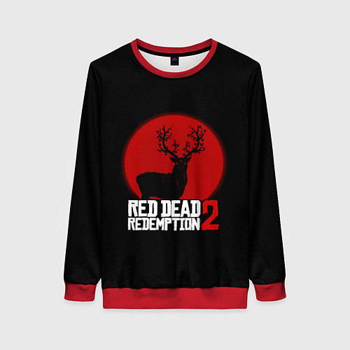 Женский свитшот RDR 2: Sunshine Deer / 3D-Красный – фото 1