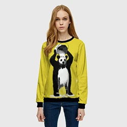 Свитшот женский Панда-маляр, цвет: 3D-черный — фото 2
