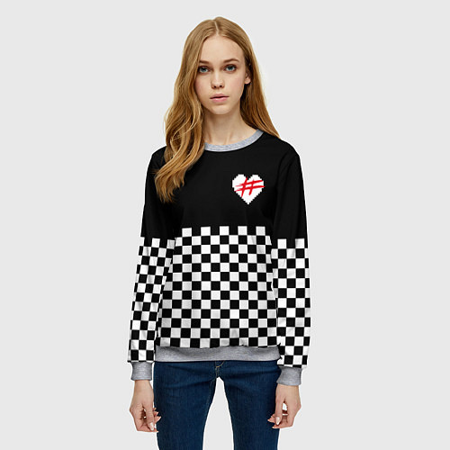 Женский свитшот ФРЕНДЗОНА: ЧБ / 3D-Меланж – фото 3