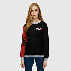 Свитшот женский MASS EFFECT N7, цвет: 3D-меланж — фото 2