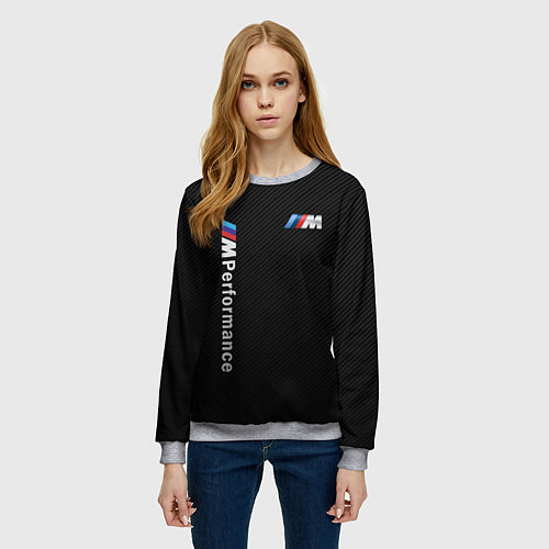Женский свитшот BMW M PERFORMANCE CARBON КАРБОН / 3D-Меланж – фото 3
